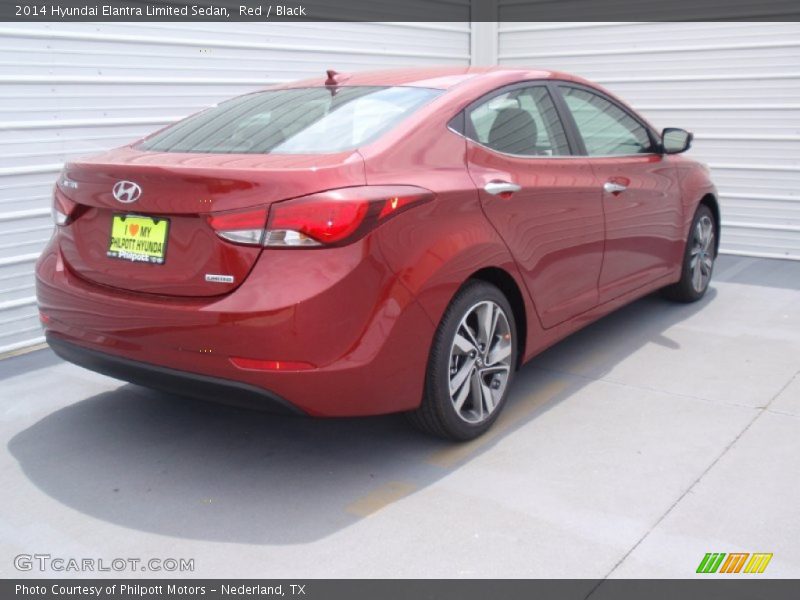 Red / Black 2014 Hyundai Elantra Limited Sedan