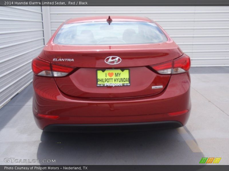Red / Black 2014 Hyundai Elantra Limited Sedan