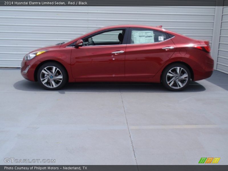 Red / Black 2014 Hyundai Elantra Limited Sedan