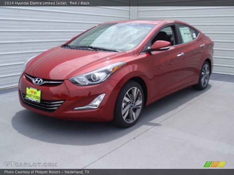 Red / Black 2014 Hyundai Elantra Limited Sedan