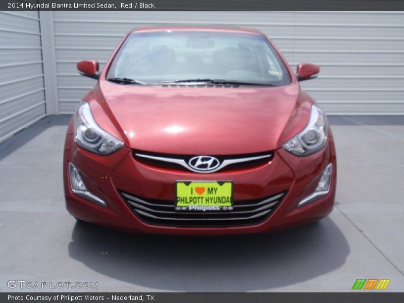 Red / Black 2014 Hyundai Elantra Limited Sedan
