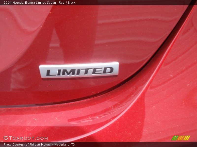 Red / Black 2014 Hyundai Elantra Limited Sedan