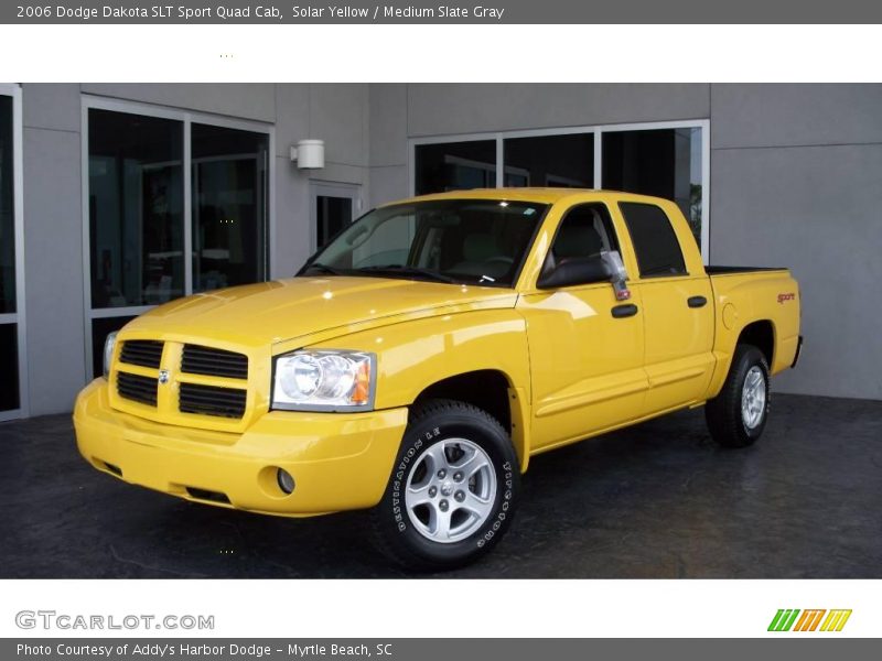 Solar Yellow / Medium Slate Gray 2006 Dodge Dakota SLT Sport Quad Cab