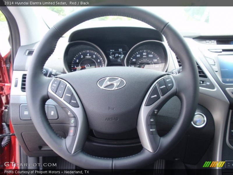 Red / Black 2014 Hyundai Elantra Limited Sedan