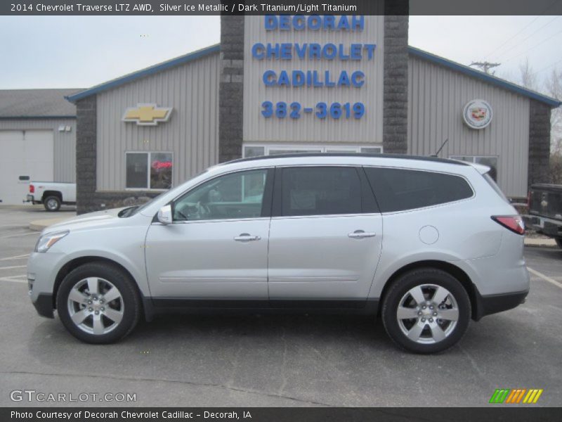 Silver Ice Metallic / Dark Titanium/Light Titanium 2014 Chevrolet Traverse LTZ AWD