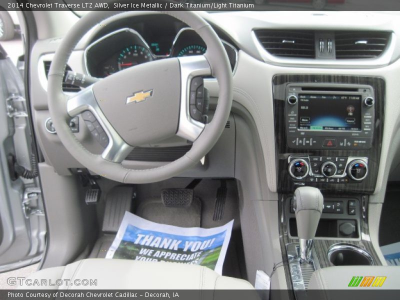 Silver Ice Metallic / Dark Titanium/Light Titanium 2014 Chevrolet Traverse LTZ AWD
