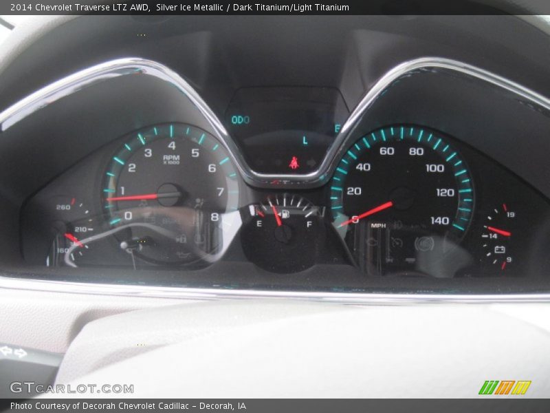 Silver Ice Metallic / Dark Titanium/Light Titanium 2014 Chevrolet Traverse LTZ AWD