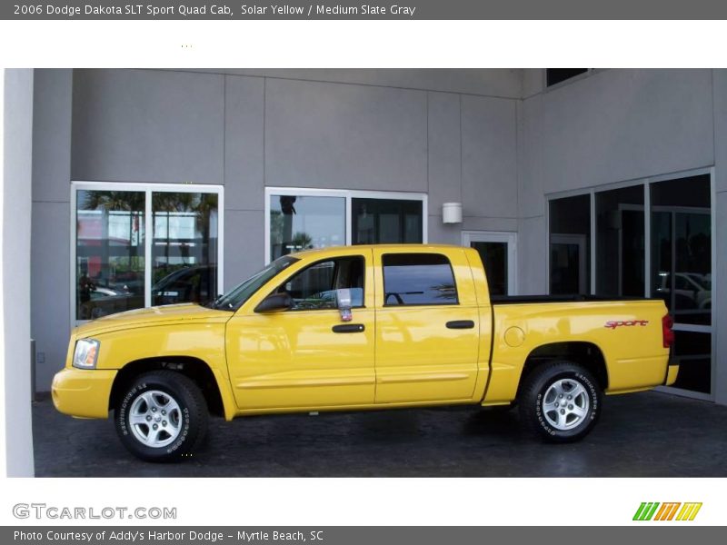 Solar Yellow / Medium Slate Gray 2006 Dodge Dakota SLT Sport Quad Cab
