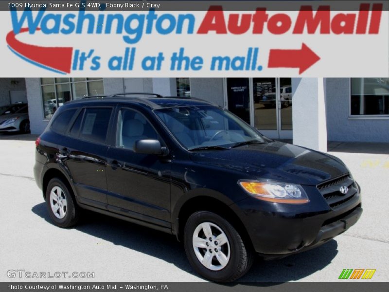 Ebony Black / Gray 2009 Hyundai Santa Fe GLS 4WD