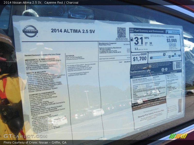 Cayenne Red / Charcoal 2014 Nissan Altima 2.5 SV
