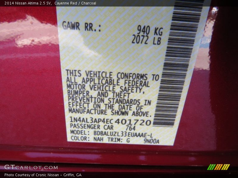Cayenne Red / Charcoal 2014 Nissan Altima 2.5 SV