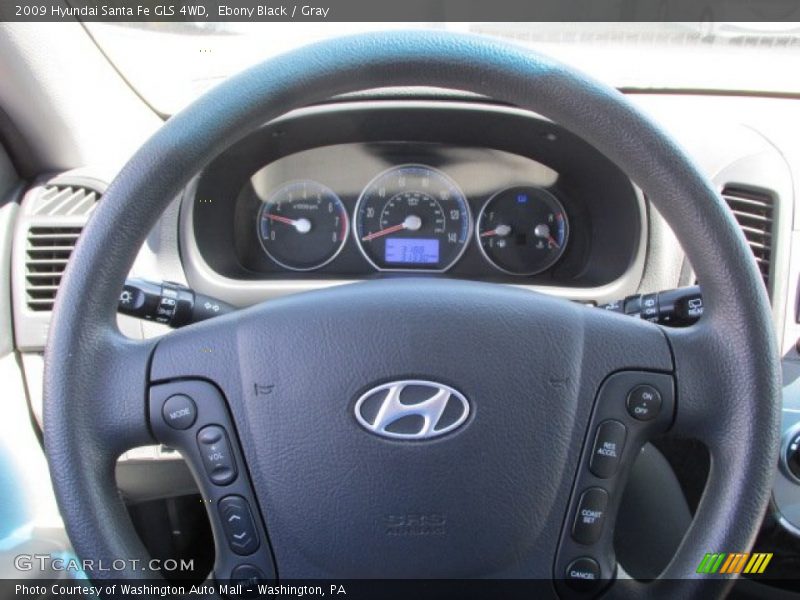 Ebony Black / Gray 2009 Hyundai Santa Fe GLS 4WD