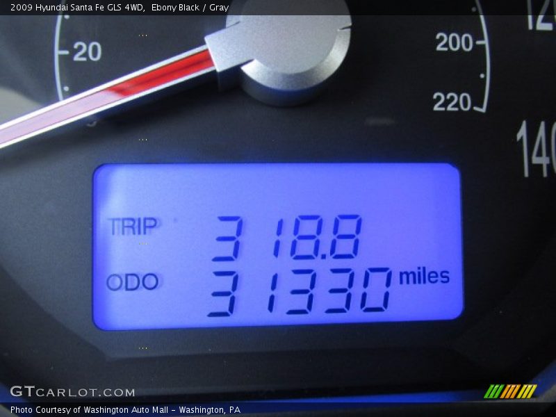 Ebony Black / Gray 2009 Hyundai Santa Fe GLS 4WD