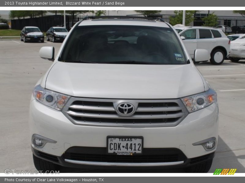Blizzard White Pearl / Sand Beige 2013 Toyota Highlander Limited