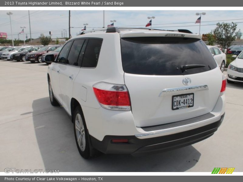 Blizzard White Pearl / Sand Beige 2013 Toyota Highlander Limited