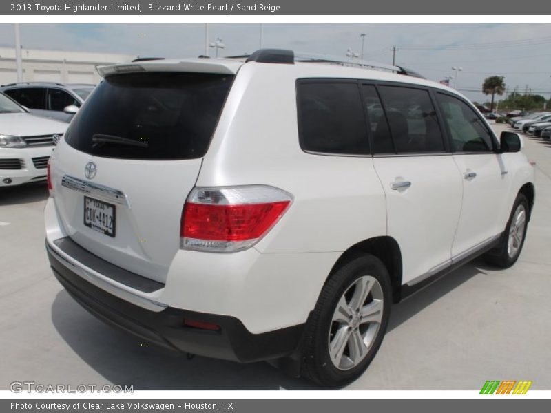 Blizzard White Pearl / Sand Beige 2013 Toyota Highlander Limited
