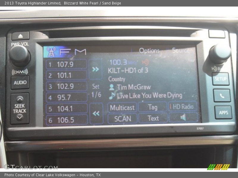 Blizzard White Pearl / Sand Beige 2013 Toyota Highlander Limited