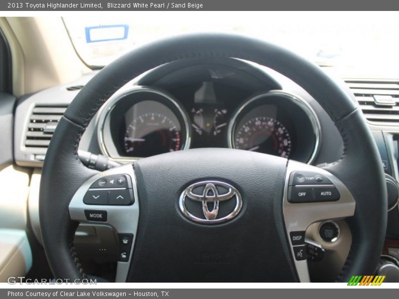 Blizzard White Pearl / Sand Beige 2013 Toyota Highlander Limited