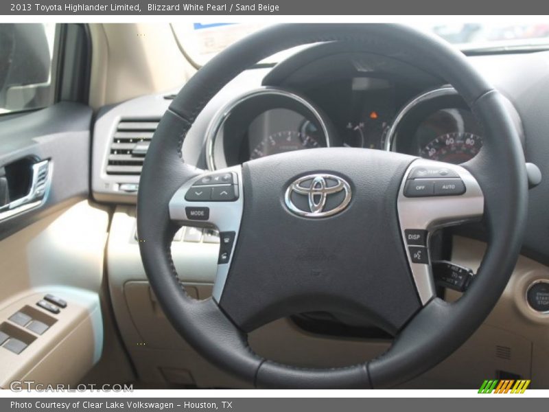 Blizzard White Pearl / Sand Beige 2013 Toyota Highlander Limited