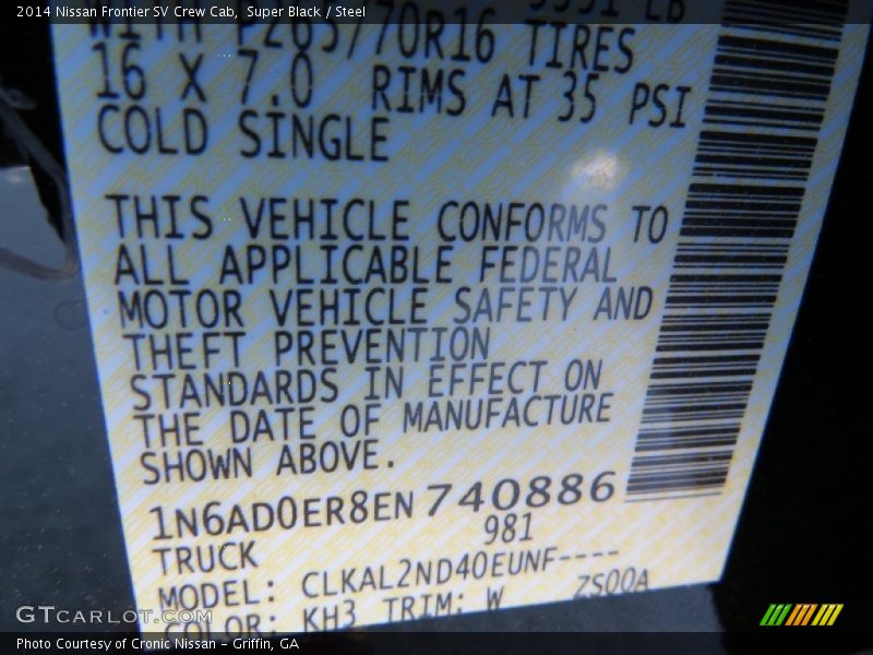 Super Black / Steel 2014 Nissan Frontier SV Crew Cab