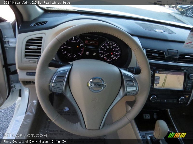 Pearl White / Beige 2014 Nissan Altima 2.5 SL