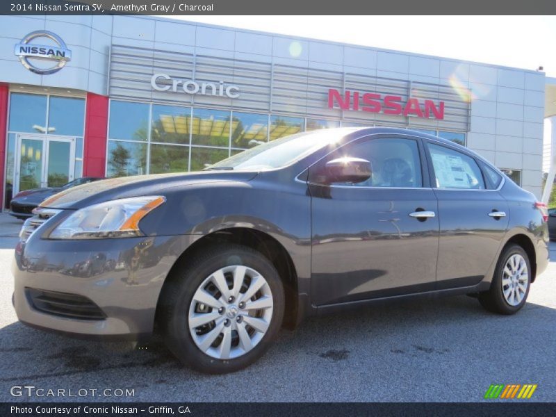 Amethyst Gray / Charcoal 2014 Nissan Sentra SV