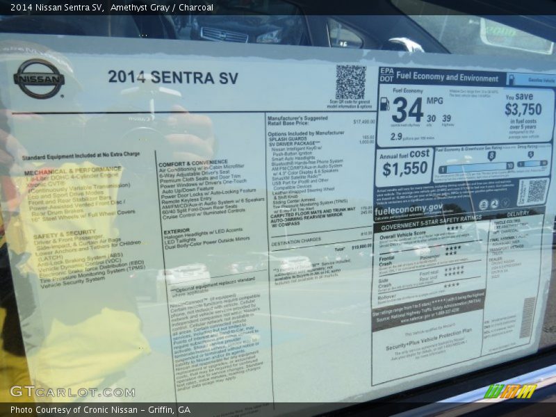 Amethyst Gray / Charcoal 2014 Nissan Sentra SV