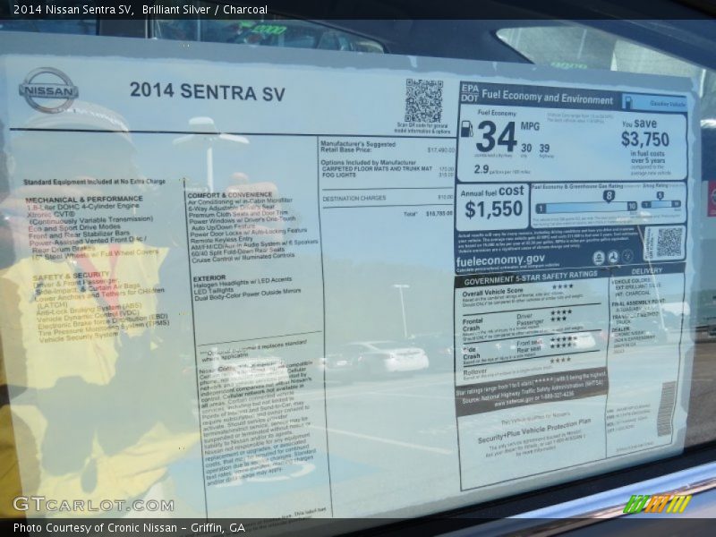 Brilliant Silver / Charcoal 2014 Nissan Sentra SV