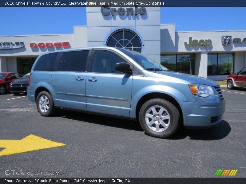 Clearwater Blue Pearl / Medium Slate Gray/Light Shale 2010 Chrysler Town & Country LX