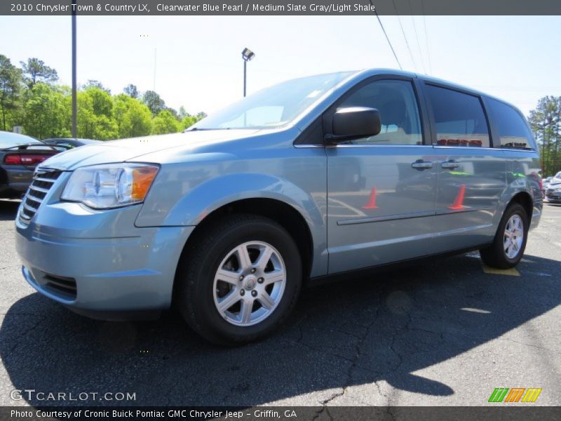 Clearwater Blue Pearl / Medium Slate Gray/Light Shale 2010 Chrysler Town & Country LX