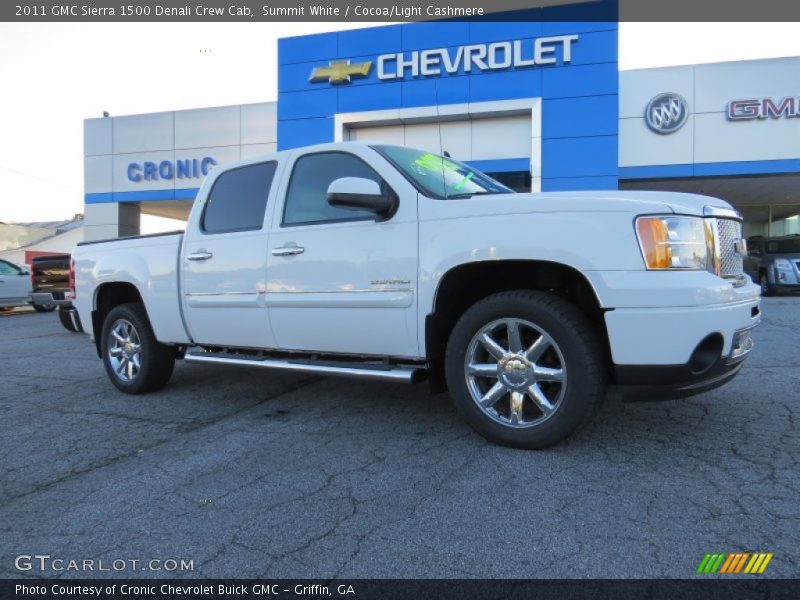 Summit White / Cocoa/Light Cashmere 2011 GMC Sierra 1500 Denali Crew Cab