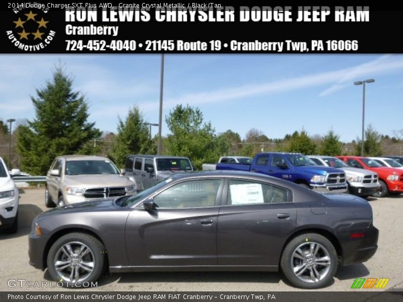 Granite Crystal Metallic / Black/Tan 2014 Dodge Charger SXT Plus AWD