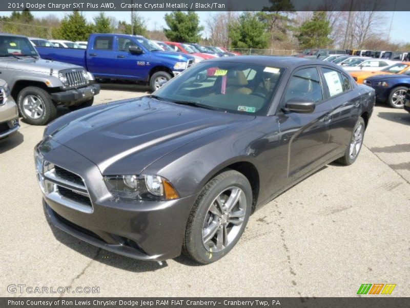Granite Crystal Metallic / Black/Tan 2014 Dodge Charger SXT Plus AWD
