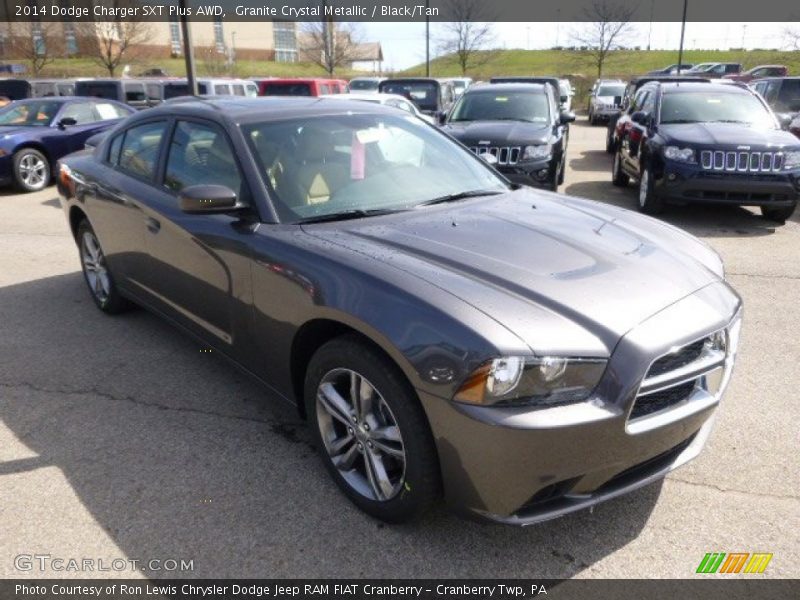 Granite Crystal Metallic / Black/Tan 2014 Dodge Charger SXT Plus AWD