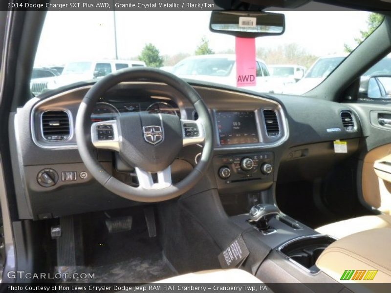 Granite Crystal Metallic / Black/Tan 2014 Dodge Charger SXT Plus AWD