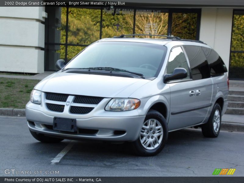 Bright Silver Metallic / Navy Blue 2002 Dodge Grand Caravan Sport