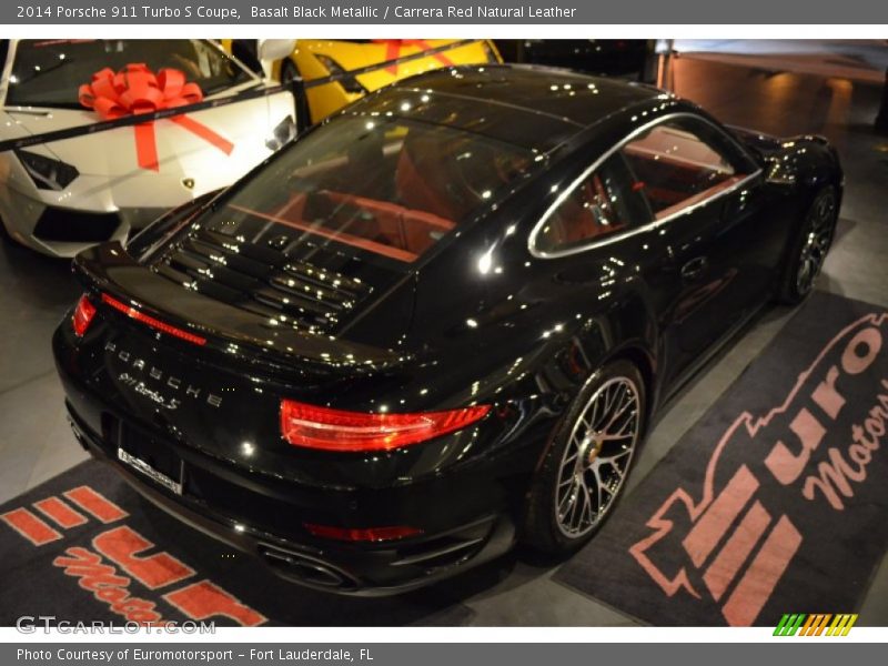 Basalt Black Metallic / Carrera Red Natural Leather 2014 Porsche 911 Turbo S Coupe