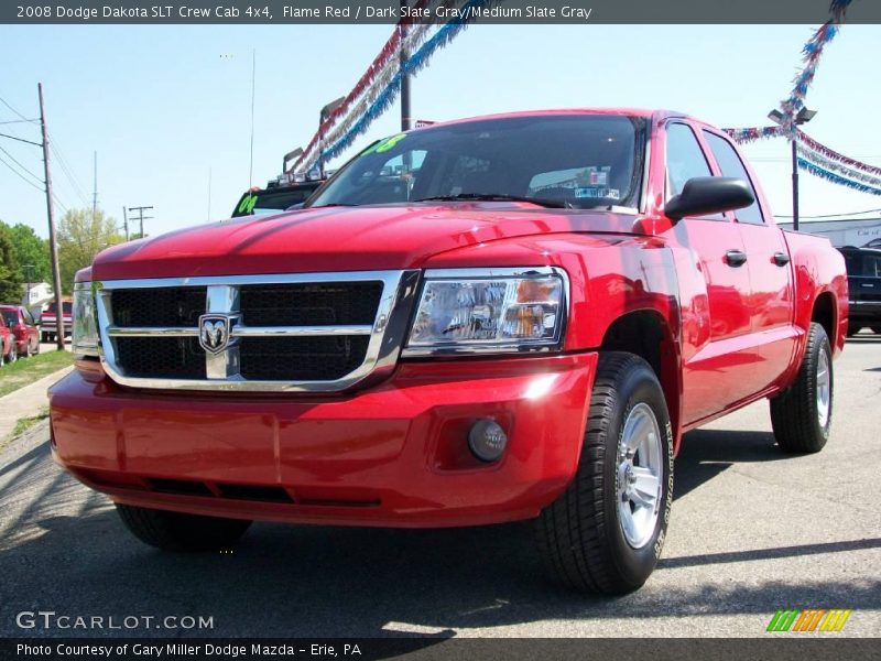 Flame Red / Dark Slate Gray/Medium Slate Gray 2008 Dodge Dakota SLT Crew Cab 4x4
