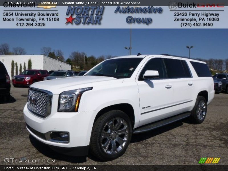 Summit White / Denali Cocoa/Dark Atmosphere 2015 GMC Yukon XL Denali 4WD