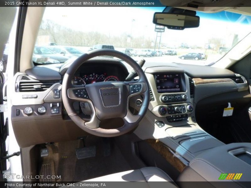 Summit White / Denali Cocoa/Dark Atmosphere 2015 GMC Yukon XL Denali 4WD