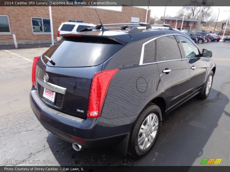 Sapphire Blue Metallic / Caramel/Ebony 2014 Cadillac SRX Luxury