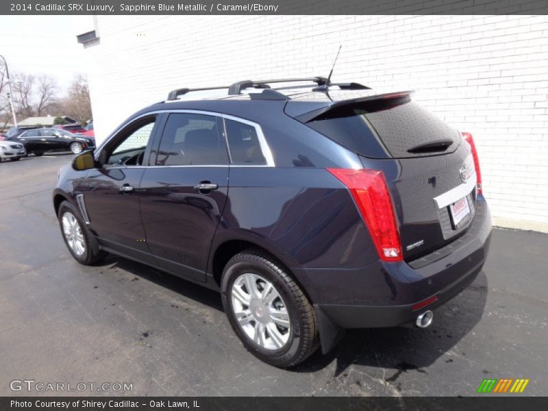Sapphire Blue Metallic / Caramel/Ebony 2014 Cadillac SRX Luxury