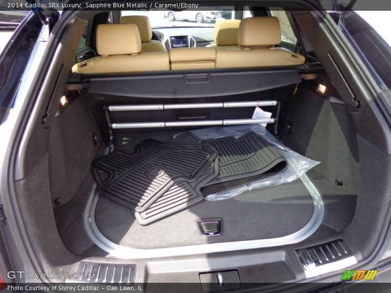 Sapphire Blue Metallic / Caramel/Ebony 2014 Cadillac SRX Luxury