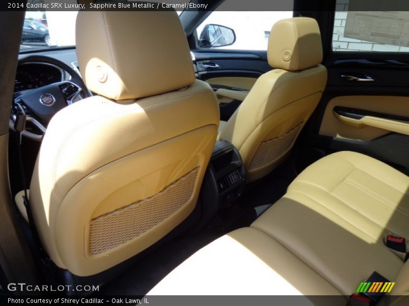 Sapphire Blue Metallic / Caramel/Ebony 2014 Cadillac SRX Luxury