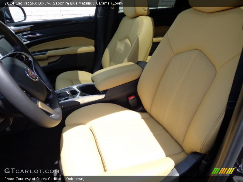 Sapphire Blue Metallic / Caramel/Ebony 2014 Cadillac SRX Luxury