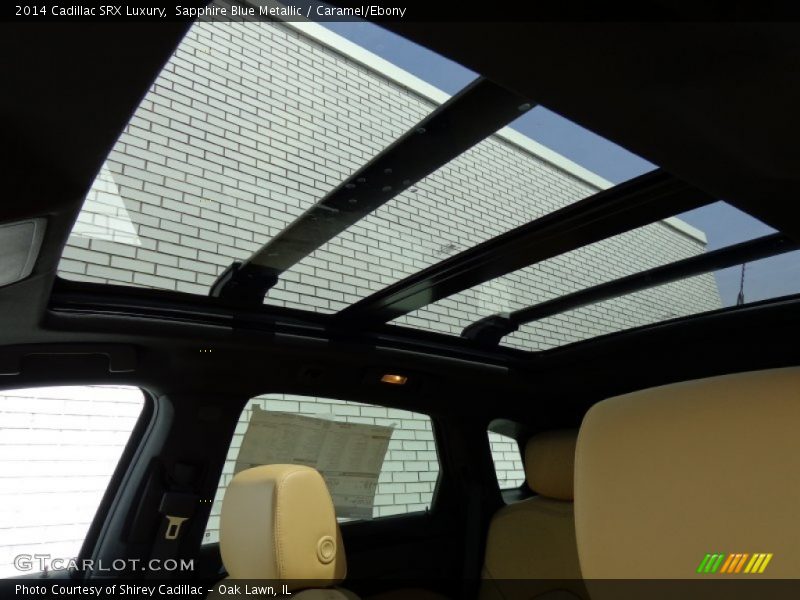 Sapphire Blue Metallic / Caramel/Ebony 2014 Cadillac SRX Luxury