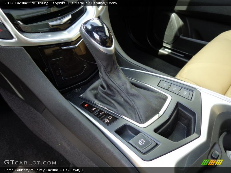 Sapphire Blue Metallic / Caramel/Ebony 2014 Cadillac SRX Luxury