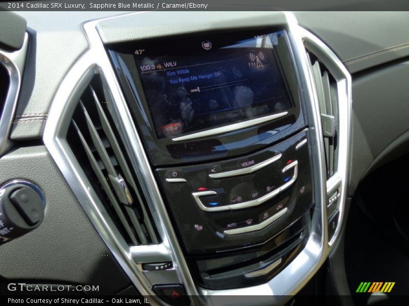 Sapphire Blue Metallic / Caramel/Ebony 2014 Cadillac SRX Luxury