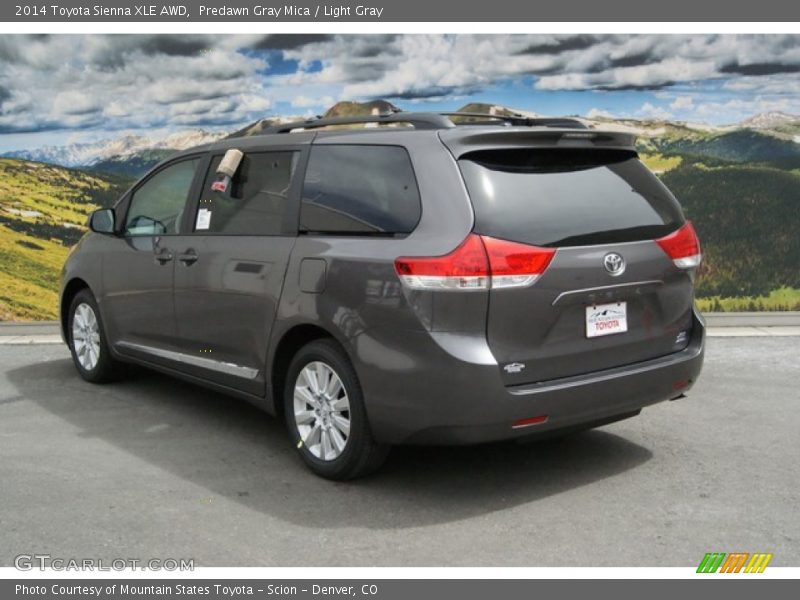 Predawn Gray Mica / Light Gray 2014 Toyota Sienna XLE AWD