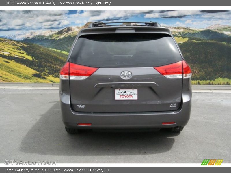 Predawn Gray Mica / Light Gray 2014 Toyota Sienna XLE AWD